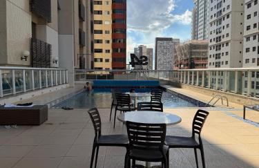 Studio Hotel S4,garagem,ar condicionado,piscina,200 M metrô - Foto 17