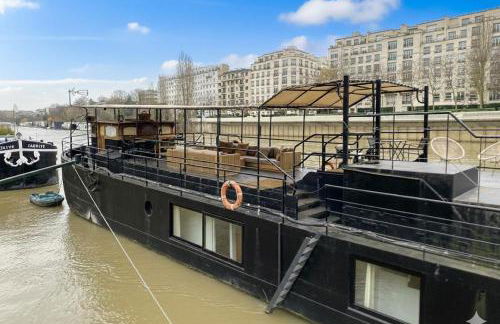 Grande péniche 4 ch - 10 pers -Paris - Ile de Puteaux- terrasses - Foto 30