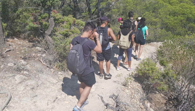 Enjoying the hiking route