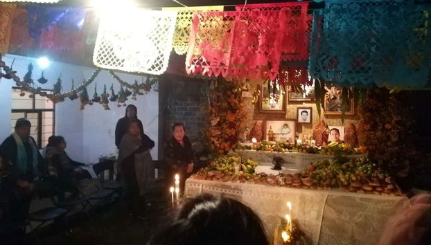One of the Day of the Dead altars in Michoacán