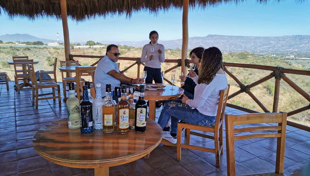 Enjoying the tequila tasting session