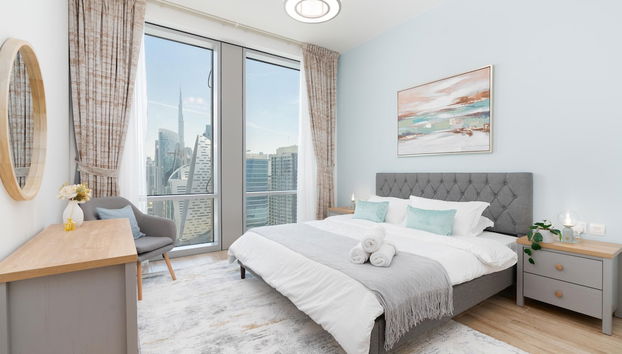 SuperHost - Luxury Apt with Panoramic Burj and Canal Views - Foto 5, Habitación