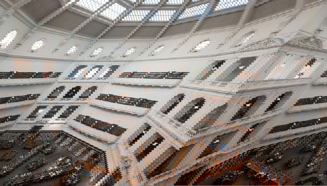 All'interno della biblioteca di Melbourne