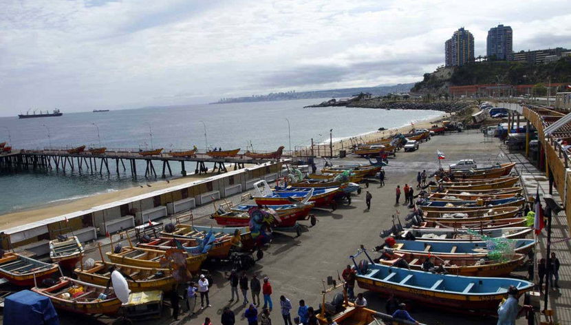 Fishing boats in Caleta Portales