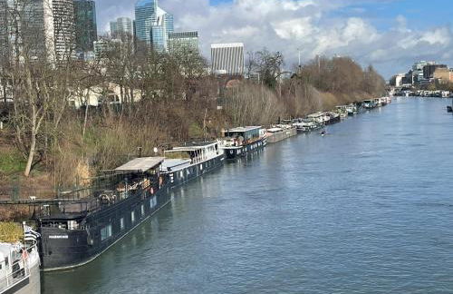 Grande péniche 4 ch - 10 pers -Paris - Ile de Puteaux- terrasses - Foto 35