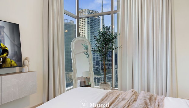 2BR w Canal & Burj View Near Dubai Mall - Foto 4, Habitación