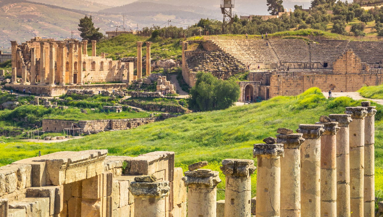 Excursion à Gerasa, au château d'Ajlun et à la Mer Morte