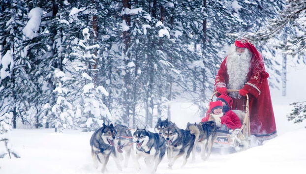Santa Claus on his sleigh