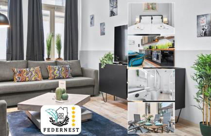 Tolles Design, hochwertig, Vollausstattung, 3 Zimmer, großes Bad & Gäste-WC, große Küche, 3 x Smart TV, 11 min zum Hbf Duisburg - Photo 1