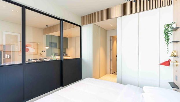 Sleek 1BR w Balcony in Business Bay - Foto 2, Habitación