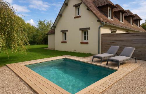 GITE 4 MN DE LA mer et cabourg, piscine, cheminée, table de ping pong, balançoire - Foto 6