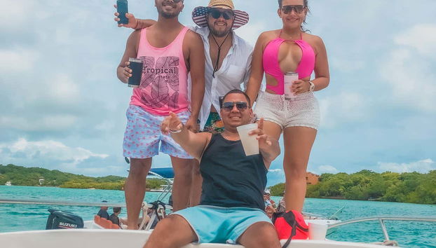 Enjoying the boat party