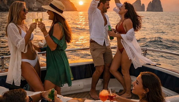 Crucero al atardecer por la costa de Capri y Sorrento en barco Todo incluido - Foto 3