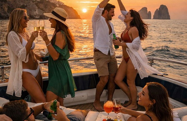 Crucero al atardecer por la costa de Capri y Sorrento en barco Todo incluido - Foto 3