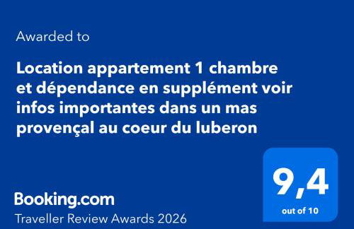 Location appartement 1 chambre plus dépendance en supplément voir descriptif dans un mas provençal au coeur du luberon - Foto 2