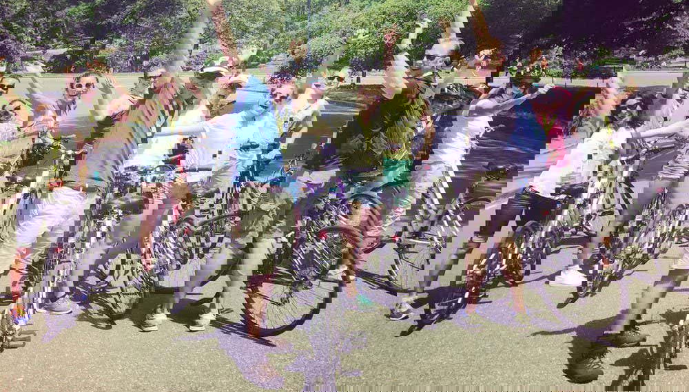 Enjoying the Central Park bike tour