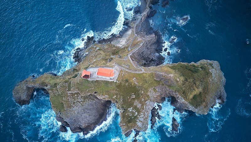 Vue aérienne de San Juan de Gaztelugatxe