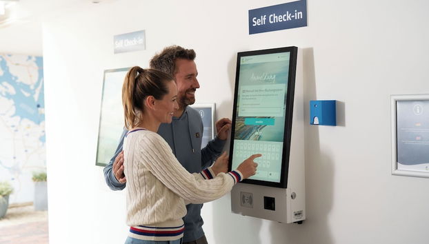 Mostrador de check-in y check-out