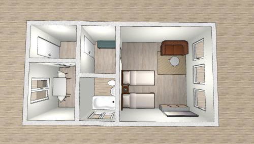 EMAS 2 Wohnung mit 2 Einzelbetten, Küche, WLAN, TV - Foto 2