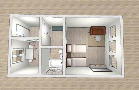 EMAS 2 Wohnung mit 2 Einzelbetten, Küche, WLAN, TV - Foto 2