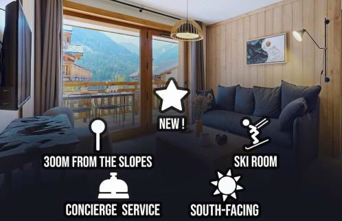 New - South-facing terrace, parking, 300 m slopes - Foto 1