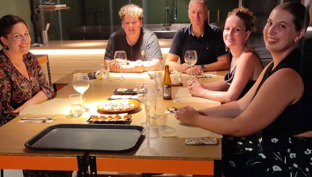 Degustando os pintxos preparados