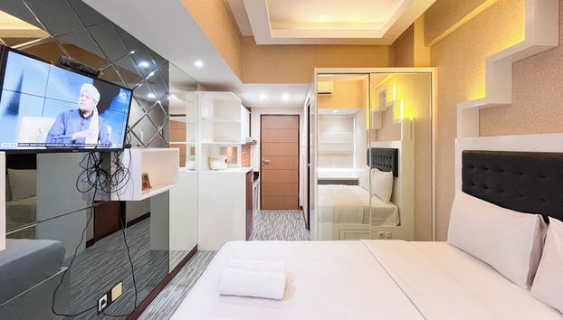 Simply And Cozy Living Studio Vida View Makassar Apartment - Foto 4, Habitación