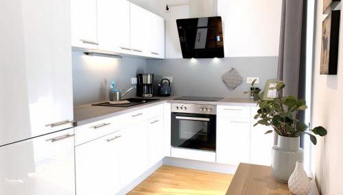 Moderne Ferienwohnung mit bodentiefer Dusche, Waschmaschine und Küche - "Hoffi" - Foto 4, stove, dishwasher, pet friendly