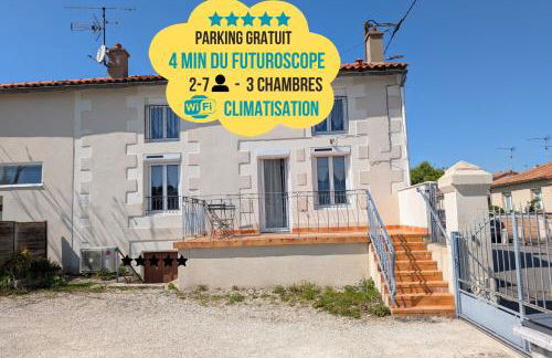 Escapade poitevine - Maison climatisée avec 3 Ch - 4 min Futuroscope et Aquascope - Foto 1