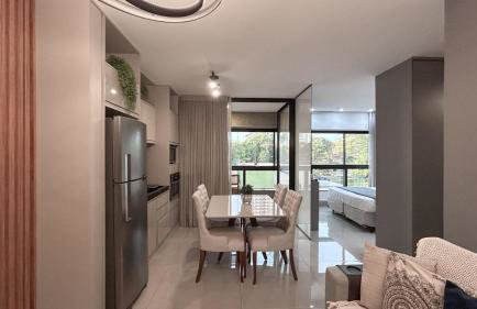 Estúdio Luxuoso no Vertigo com Smart TV na Cama - Foto 17