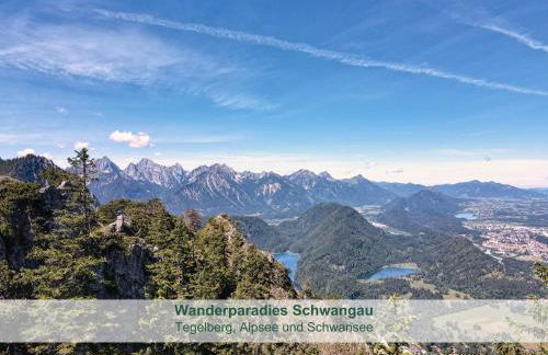 Chalet - Ferienwohnungen - Biohof Stöger - Panoramasüdbalkon - grandiose Aussicht auf See, Berge und Schloss Neuschwanstein - Foto 35