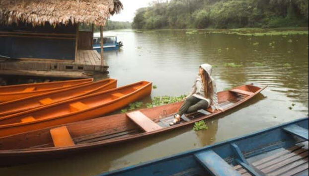 No barco pelo rio Amazonas