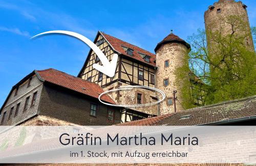 GRÄFIN MARTHA MARIA - stilvolles Apartment in der historischen Hinterburg Schlitz - mit Aufzug, Parkplatz, E-Ladestation & Garten - Fulda, Alsfeld, Bad Hersfeld 25-30 Min - Hunde willkommen - Foto 10