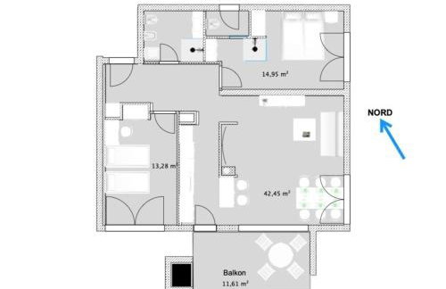 Geschmacksvolle Ferienwohnung mit Pool nur 60 m vom Strand für bis 5 Personen - Foto 5