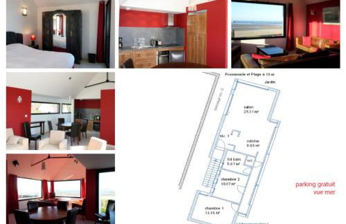 Gites "Bord de Mer" PMR ou "Arromanches" 2 chambres en FRONT DE MER à Asnelles , 3km d'Arromanches, 10km de Bayeux - Foto 25