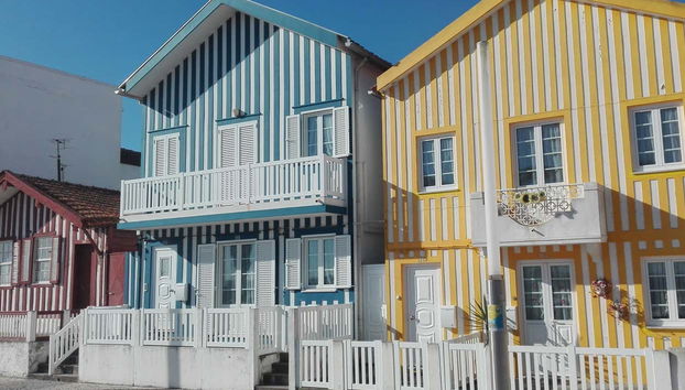 Faro de Aveiro, en la playa de Barra