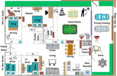 4BR Retreat with Game Room & Massage Chair - Sleeps 12 - 2 Kings - Step-Free - XL Private Patio - Foto 11