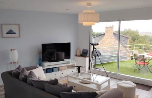 Terrasse du Mont St Michel, vue imprenable, appart cosy proche Mont St Michel - Foto 5