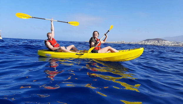 Los Cristianos Kayak & Snorkel Trip - Photo 2, Having fun on the kayak