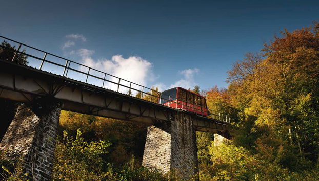 Trajet en funiculaire jusqu'au Harder Kulm