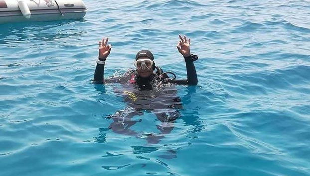 Desfrutando da imersão nas águas do Mar Vermelho