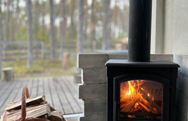 Domek lubiana180 WABI SABI w lesie jacuzzi sauna kominek - drewno w cenie pobytu - nad jeziorem Kaszuby pieski tylko do 10kg za dodatkową opłatą - Foto 3