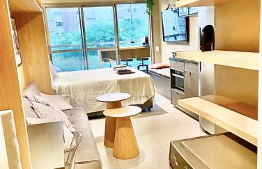 Consolacao GREY BOX - Studio de Luxo no Centro - Ar Condicionado - Cama Queen - Maquina de Lavar - Prox Metrô- Cozinha Completa - Wifi 500mbps - 7 andar - Foto 2