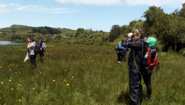 Enjoying the bird watching tour