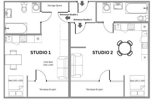2 Soundproof Fully Equipped Studios near Geneva Airport - Foto 4