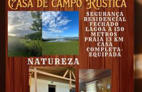 Osório Casa Rústica na Lagoa para 5 pessoas 2 quartos 250 metros da lagoabanhável 15 min da praia wiFi natureza tranquilidade - Foto 1