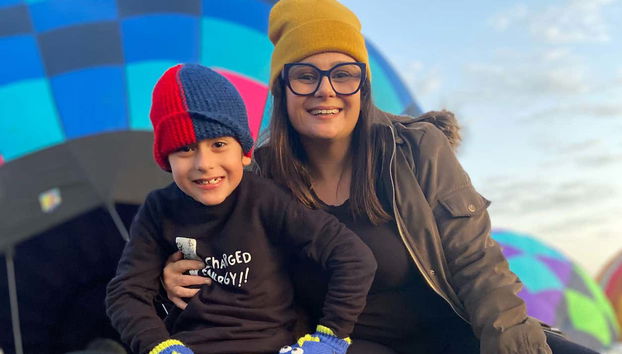 Passeio de balão em família