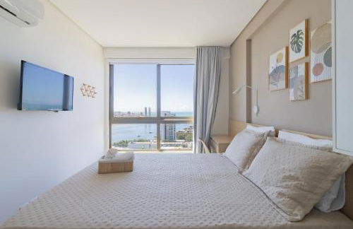 Apartamento com VISTA maravilhosa no bairro do Pina! Cozinha completa, Wi-Fi, Ar Condicionado e máquina de lavar - Condomínio com Estacionamento, Recepção 24h, Piscina e Academia - Foto 18