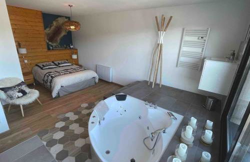 Charmant duplex, 110m2, 7 minutes des pistes, 8 couchages, belle vue sur les montagnes, cheminée - Foto 12