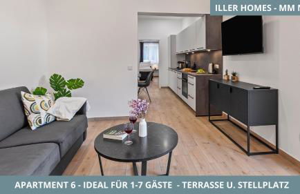 Iller Homes Memmingen - Moderne Fewos mit Terrasse für bis zu 7 Pers mit Parkplätzen - Foto 47